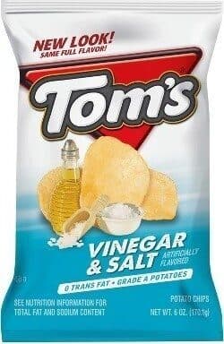 Tom's Potato Chips, Vinegar & Salt