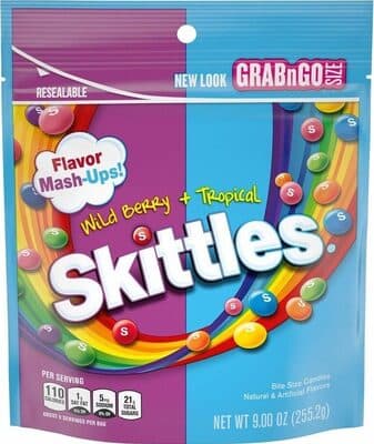 Wild Berry + Tropical Bite Size Candies, Pineapple Passionfruit, Banana Berry, Kiwi Lime, Mango Tangle, Strawberry Starfruit, Melon Berry, Berry Punch, Strawberry, Wild Cherry, Raspberry