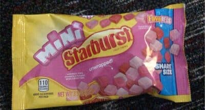 Mini Starbursts unwrapped