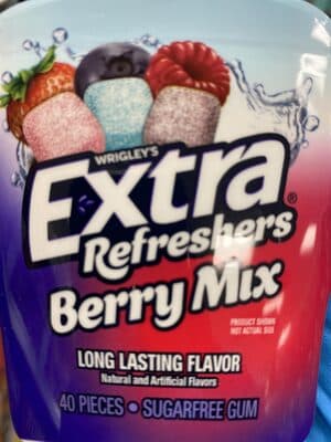 Berry Mix Strawberry Freeze, Raspberry Rush, Blueberry Blast Sugarfree Gum