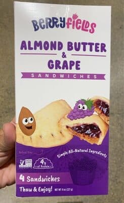 Almond butter & grape sandwiches