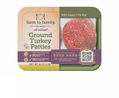93% Lean 7% Fat Turkey Burger Patties