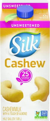 Unsweet Creamy Cashew Milk With A Touch Of Almond