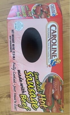 Smoked Hot Sausage Made With Beef