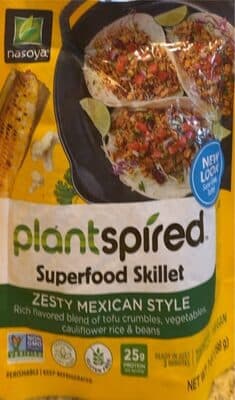 Zesty Mexican Style Rich Flavored Blend of Tofu, Cauliflower Rice, Beans & Vegetables Skillet