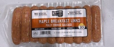 Maple Breakfast Links Fully Cooked Sausage