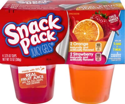 Snack Pack Juicy Gels Strawberry and Orange