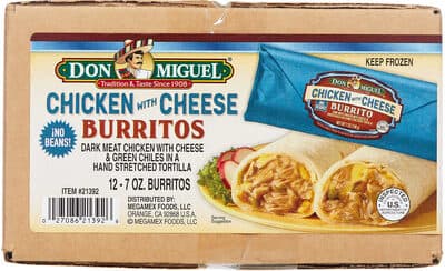 Chicken with Cheese Burritos