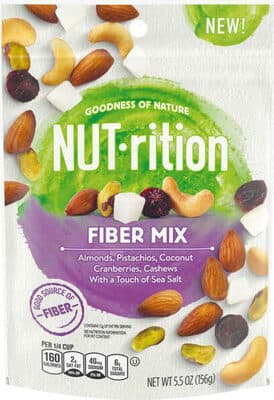 Fiber Mix Almonds, Pistachios, Coconut, Cranberries, Cashews With a Touch of Sea Salt