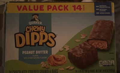 Peanut Butter Flavor Chocolatey Covered Granola Bars
