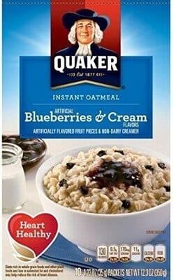 Blueberries & Cream Flavored Fruit Pieces & Non-Dairy Creamer Instant Oatmeal