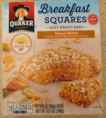 Peanut Butter Flavor Baked Squares with Creamy Peanut Filling Soft Baked Bars