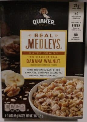 Banana Walnut Flavor Super Grains With Brown Sugar, Diced Bananas, Chopped Walnuts, Quinoa And Flaxseed Multigrain Oatmeal
