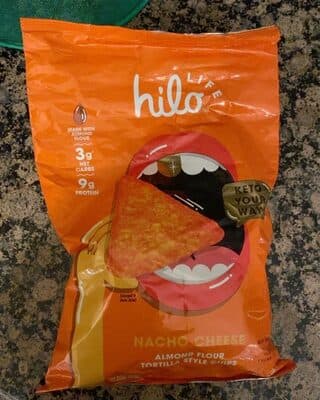 Nacho cheese almond flour tortilla style chips