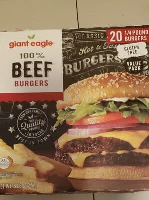 100% Beef Burgers