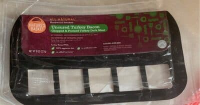 Hardwood Smoked Uncured Turkey Bacon Chopped & Formed Turkey Dark Meat