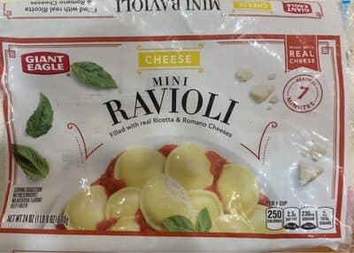 Mint Ravioli Cheese Filled With Real Ricotta & Romano Cheeses