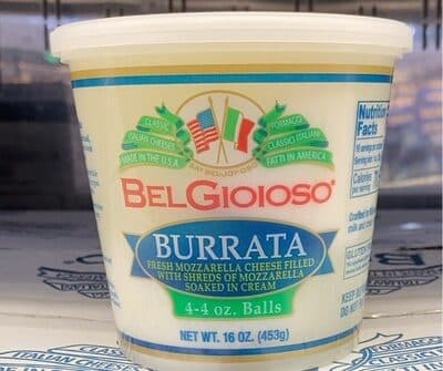 Burrata Fresh Mozzarella Cheese Balls Filled With Shreds Of Mozzarella Soaked In Cream