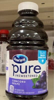 100% Unsweetened Pure Concord Grape Juice From Concentrate