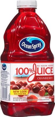 100% JUICE FROM CONCENTRATE, CRANBERRY