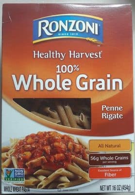 100% WHOLE GRAIN WHOLE WHEAT PASTA, PENNE RIGATE