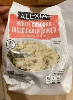 White Cheddar Riced Cauliflower with Black Pepper