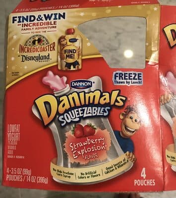Strawberry Explosion Flavor Lowfat Yogurt Squeezables