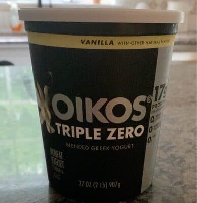 Oikos Vanilla Triple Zero Blended Greek Nonfat Yogurt