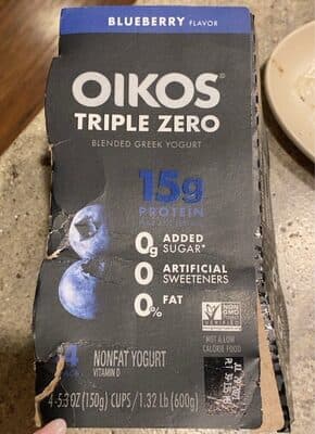 Blueberry Flavor Triple Zero Blended Greek Nonfat Yogurt