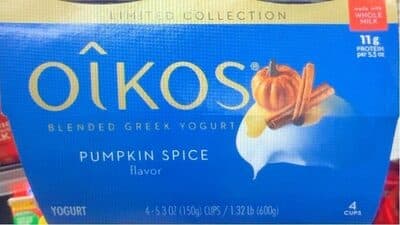 Pumpkin Spice Flavor Blended Greek Yogurt