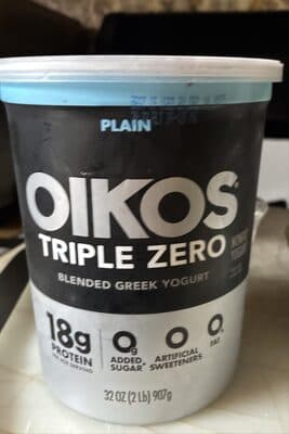 Plain Oikos Triple Zero Blended Greek Yogurt
