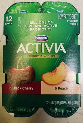 Lowfat Yogurt, Peach, Black Cherry