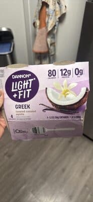 Toasted Coconut Vanilla Flavored Greek Nonfat Yogurt