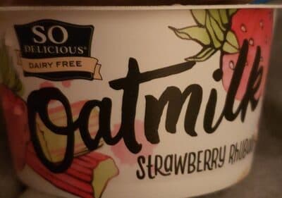 Strawberry Rhubarb Oatmilk Yogurt Alternative