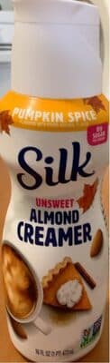 Unsweet Pumpkin Spice Flavored Almond Creamer