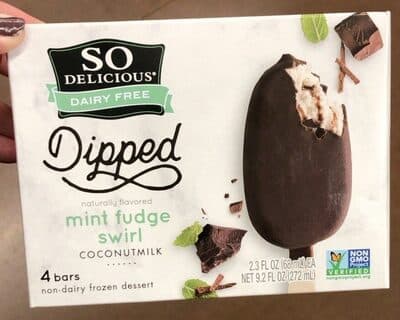 Mint Fudge Swirl Flavored Coconutmilk Dipped Non-Dairy Frozen Dessert Bars