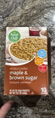 Maple & Brown Sugar Instant Oatmeal