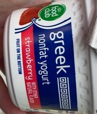 Strawberry Fruit on the Bottom Greek Nonfat Yogurt
