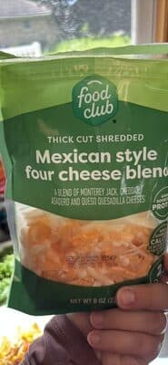 Four Cheese Mexican Blend Shredded From Monterey Jack, Cheddar, Asadero & Queso Quesadilla Cheeses