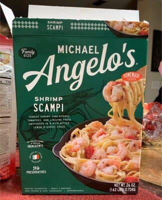 Plump, Tender Shrimp, Vine-Ripened Tomatoes, and Linguine Pasta Smothered in a Rich Butter, Lemon, and Garlic Sauce Scampi