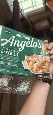 Three Cheese Baked Ziti Pasta Smothered In A Delicate Cream Sauce With A Hint Of Garlic, Parmesan, And White Wine, Topped With Mozzarella And Romano