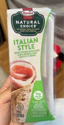 Italian Style Uncured Pepperoni, Uncured Genoa Salami & Mozzarella Cheese Wrapped in a Flatbread