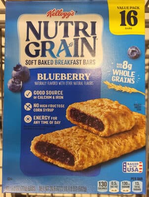 Blueberry Flavored Soft Baked Breakfast Bars