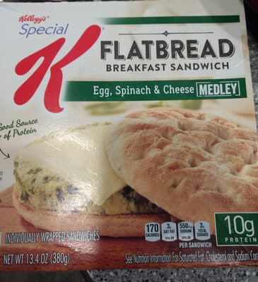 Medley Egg, Spinach & Cheese Flatbread Breakfast Sandwich