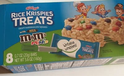 Crispy Marshmallow Squares with Milk Chocolate Minis Candies