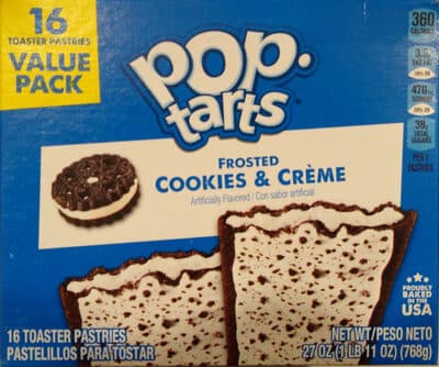 Frosted Cookies & Creme Flavored Toaster Pastries
