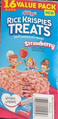 Strawberry Flavored Crispy Marshmallow Squares