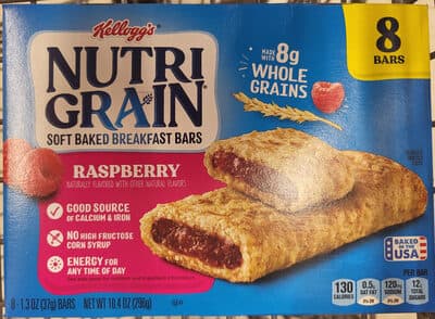 Raspberry Flavored Soft Baked Breakfast Bars