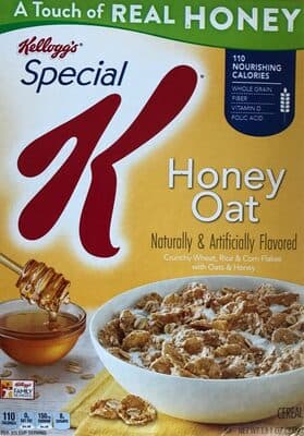 Honey Oat Flavored Crunchy Wheat, Rice & Corn Flakes with Oats & Honey Cereal