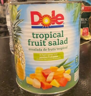 Tropical Fruit Salad In Light Syrup And Passion Fruit Juice